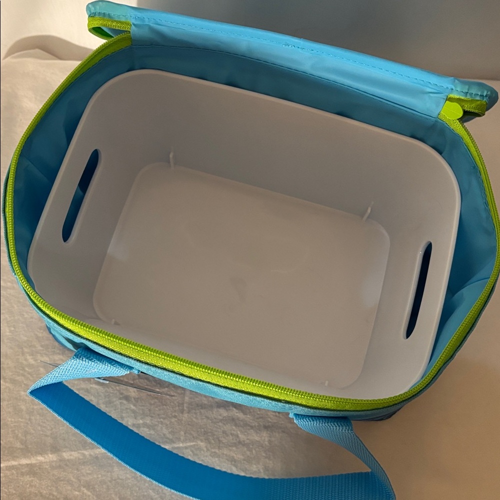 Blue and Lime Convertible Tote Bag